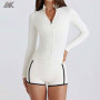 Custom High Mock Neck Women's Jacket Slim Fit Dri Long fitted Sleeves Sports Jackets -Aktik