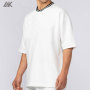 Custom Rib Cotton Men's Oversize T-shirt Ontrast Stripe Ribbed V Neckline Men Everyday Jersey-Aktik