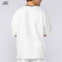 Custom Rib Cotton Men's Oversize T-shirt Ontrast Stripe Ribbed V Neckline Men Everyday Jersey-Aktik