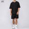 Custom Rib Cotton  Men's Oversize T-shirt Ontrast Stripe Ribbed V Neckline  Men Everyday Jersey-Aktik