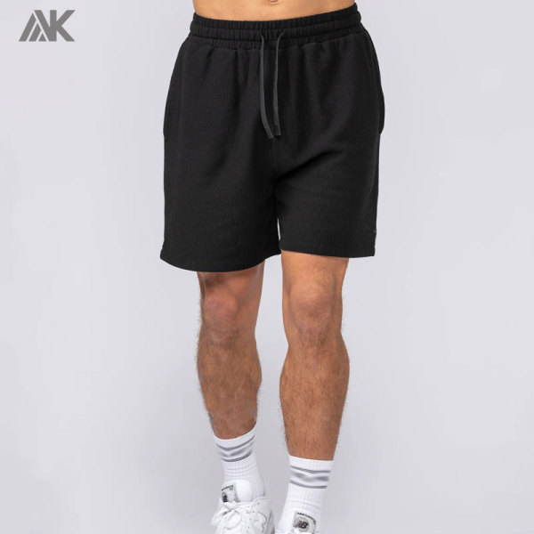 Custom Rib Cotton  Breathable Feel Men's Shorts  Mid-weight  Relaxed Fit  Men Everyday Jersey Short With Side Pockets-AKTIK