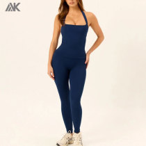 Custom Straight Neck Halter Women's Tank Top With A Halter Strap And Inbuilt Shelf Bra-Aktik