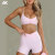 Custom Women's Sports Set Features Adjustable Spaghetti Straps  Activewear Set With A Ruched Center Front-Aktik