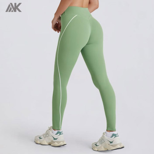 Custom Soft Active Twist-Front Women's Leggings Mid-rise Elasticated Waistband Tight -Aktik