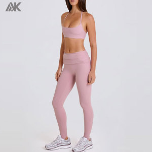 Custom Four-Way Stretch Foldover Mid-Rise Ruched Women's Stirrup Leggings -Aktik