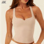 Custom Lightly Brushed Sweet Heart Neckline Women's Sports Tank Top Wit Removable Bra Cups-Aktik