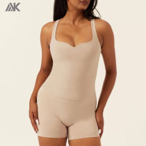 Custom Lightly Brushed Sweet Heart Neckline Women's Sports Tank Top Wit Removable Bra Cups-Aktik