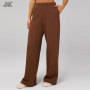Custom Fashion Cozy Fleece Wide Leg Women's Sweatpant Relaxed Fit Woman Joggers-Aktik
