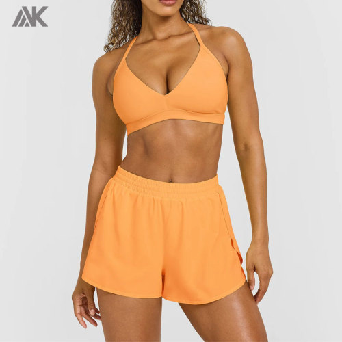 Custom Low Coverage Sports Bra Ultra Minimal V Neck Bralette -Aktik