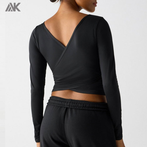 Custom Crossover Long-Sleeve Women's Top Ultra Light Woman T-shirts-Aktik