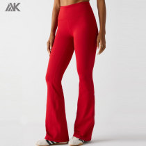 Custom High-Waisted Sweat Wicking Women's Leggings  4-Way Stretch Flare Pant-Aktik