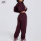 Custom Soft And Breathable Brushed Cotton-blend Jersey Women's Sweatsuit  Oversized sweatshirt  And Relaxed mid-rise joggers-Aktik