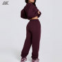 Custom Soft And Breathable Brushed Cotton-blend Jersey Women's Sweatsuit  Oversized sweatshirt  And Relaxed mid-rise joggers-Aktik