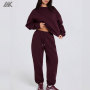 Custom Soft And Breathable Brushed Cotton-blend Jersey Women's Sweatsuit  Oversized sweatshirt  And Relaxed mid-rise joggers-Aktik