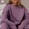 Custom Soft And Breathable Brushed Cotton-blend Jersey Women's Sweatsuit  Oversized sweatshirt  And Relaxed mid-rise joggers-Aktik
