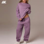 Custom Soft And Breathable Brushed Cotton-blend Jersey Women's Sweatsuit  Oversized sweatshirt  And Relaxed mid-rise joggers-Aktik