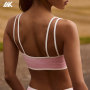 Custom Soft Active Low-impact Support Sports Bra Contrast Ribbed Women's Bra -Aktik