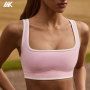 Custom Soft Active Low-impact Support Sports Bra Contrast Ribbed Women's Bra -Aktik