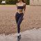 Custom Crossover Contrast Leggings And Low-impact Support Sports Bra Activewear Sets-Aktik