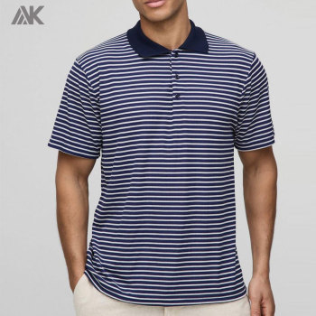 Custom Minimalistic Vibes Regular Fit Polos Shorts Sleeve Stripe Button Polo -Aktik