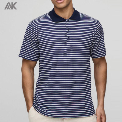 Custom Minimalistic Vibes Regular Fit Polos Shorts Sleeve Stripe Button Polo -Aktik