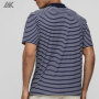Custom Minimalistic Vibes Regular Fit Polos Shorts Sleeve Stripe Button Polo -Aktik