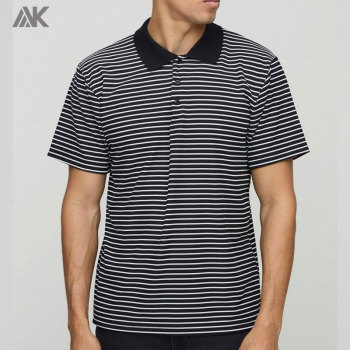 Custom Minimalistic Vibes Regular Fit Polos Shorts Sleeve Stripe Button Polo -Aktik