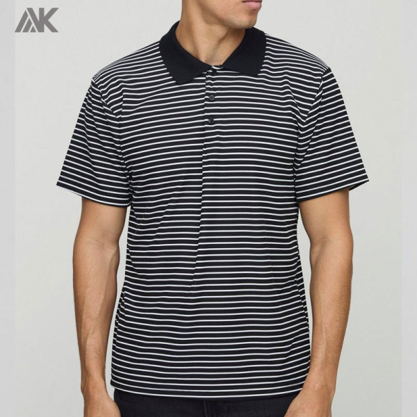 Custom Minimalistic Vibes Regular Fit Polos Shorts Sleeve Stripe Button Polo -Aktik