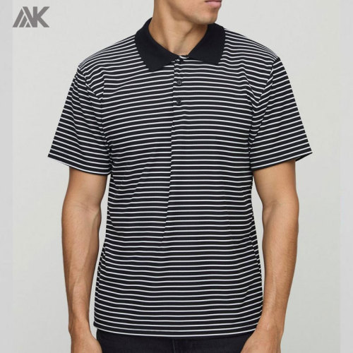 Custom Minimalistic Vibes Regular Fit Polos Shorts Sleeve Stripe Button Polo -Aktik