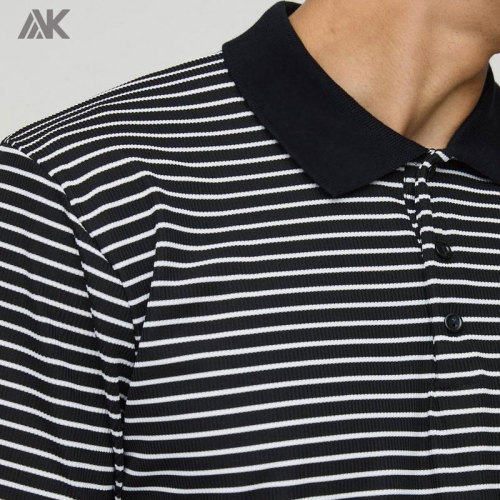 Custom Minimalistic Vibes Regular Fit Polos Shorts Sleeve Stripe Button Polo -Aktik