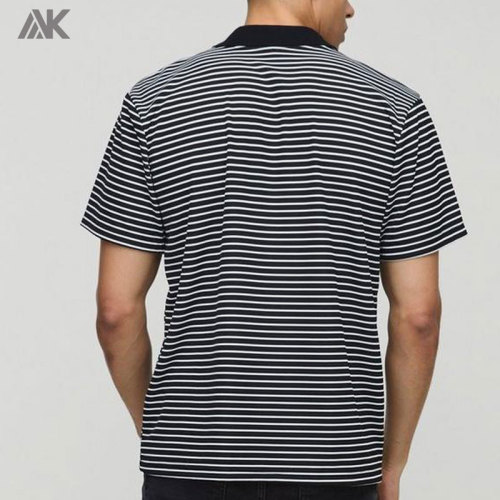 Custom Minimalistic Vibes Regular Fit Polos Shorts Sleeve Stripe Button Polo -Aktik