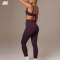 Custom Mid-rise Ruched Active leggings And Seam-Detail Sports Bra Women's Activewear Set-Aktik