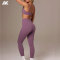 Custom Mid-rise Ruched Active leggings And Seam-Detail Sports Bra Women's Activewear Set-Aktik