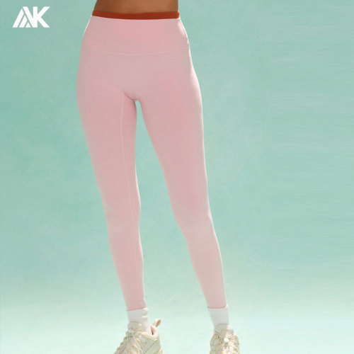Custom Buttery-soft Women's Leggings Lightly Brushed Contrast Double Layer Tights-Aktik