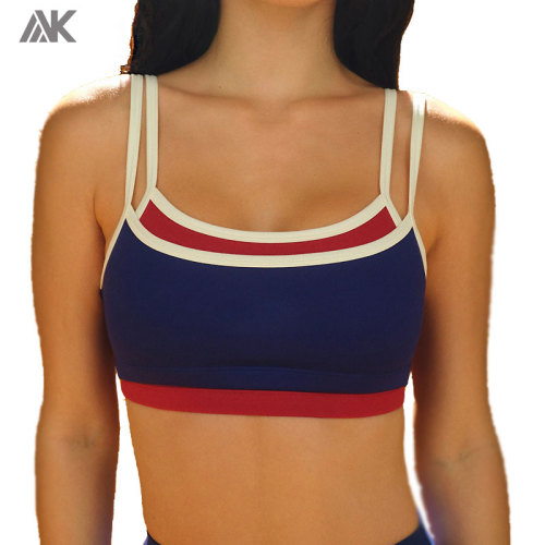Custom Cloud Training Crop Cami Women's Double-layer With Contrast Sports Bra -Aktik