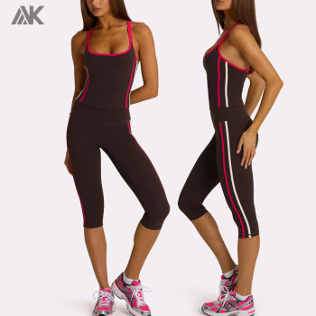 Custom  Capri Leggings Set Double-layer High-rise Women's Sports Gym Sets-Aktik