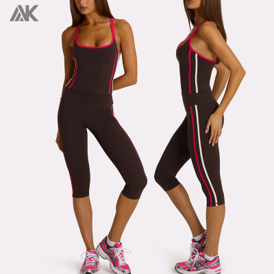 Custom  Capri Leggings Set Double-layer High-rise Women's Sports Gym Sets-Aktik