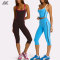 Custom  Capri Leggings Set Double-layer High-rise Women's Sports Gym Sets-Aktik