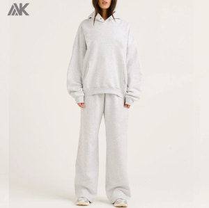 Custom Fleece Hoodie And Wide Leg Sweatpant New Women's Sweatsuits-Aktik