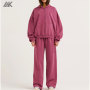 Custom Fleece Zip-Up Hoodie And Wide Leg Sweatpant New Women's Tracksuits-Aktik