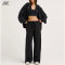 Custom  Fleece Zip-Up Hoodie And Wide Leg Sweatpant New Women's  Tracksuits-Aktik