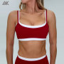 Custom Double Layer Contrast Women's Sports Bra  Multi-Color Scoop Gym Bras -Aktik