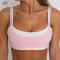 Custom Double Layer Contrast Women's Sports Bra  Multi-Color Scoop Gym Bras -Aktik