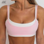 Custom Double Layer Contrast Women's Sports Bra  Multi-Color Scoop Gym Bras -Aktik