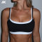 Custom Double Layer Contrast Women's Sports Bra  Multi-Color Scoop Gym Bras -Aktik