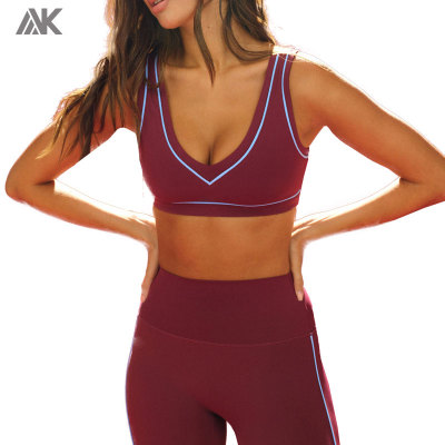Custom  Moisture Wicking Contrast Piping Bordering Women Sports Sets-Aktik