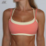 Custom Double Layer Sporty Scoop Sports Bra  Matte Women's Gym Bras-Aktik
