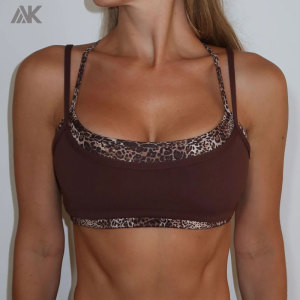 Custom Double Layer Sporty Scoop Sports Bra Matte Women's Gym Bras-Aktik