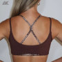 Custom Double Layer Sporty Scoop Sports Bra  Matte Women's Gym Bras-Aktik
