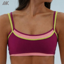 Custom Double Layer Sporty Scoop Sports Bra  Matte Women's Gym Bras-Aktik